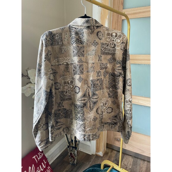 Christopher & Banks Woman Long Sleeve Shirt, Vintage Linen Top Button up - Picture 6 of 8